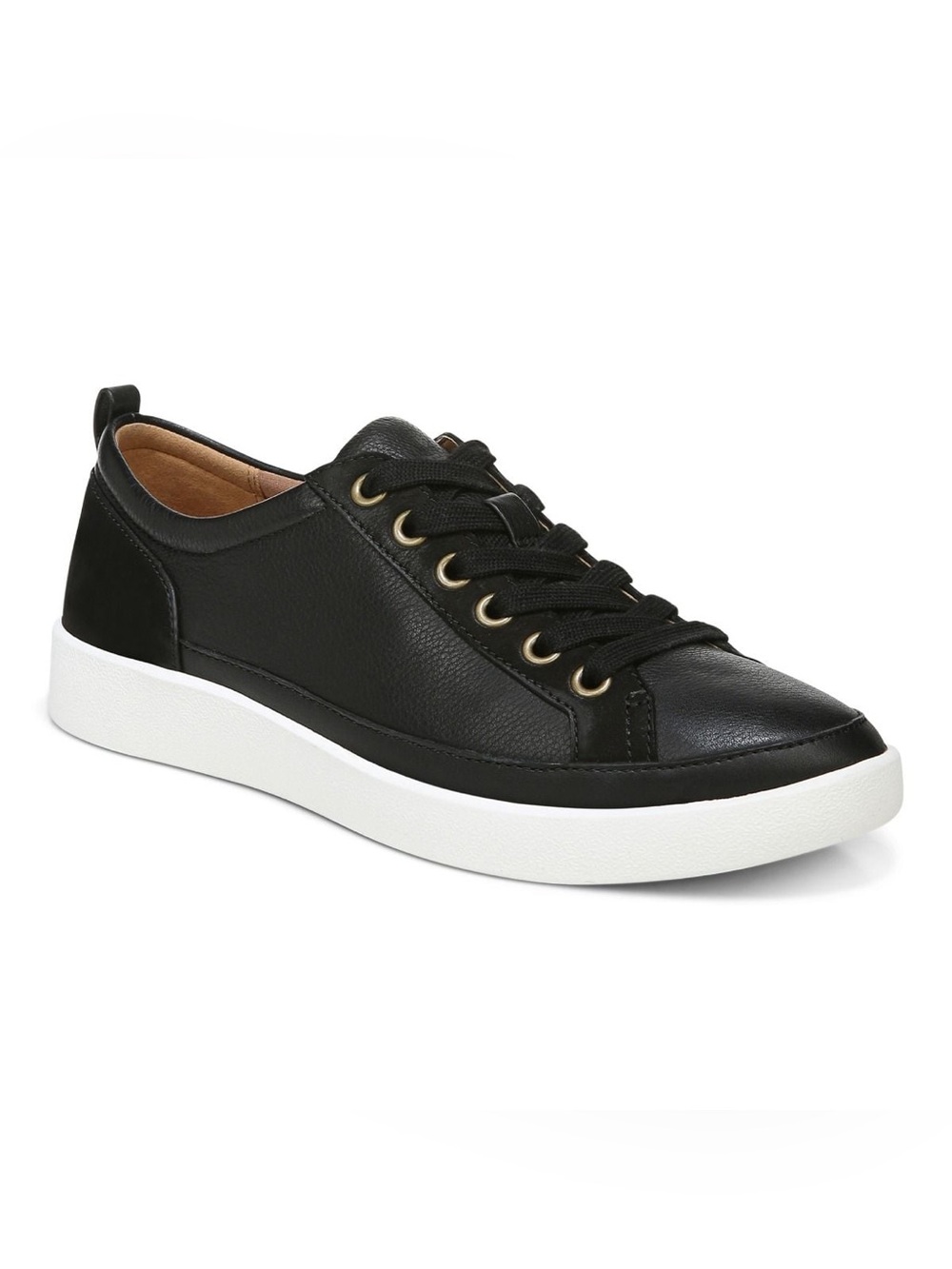 Vionic Winny Black Leather Lace up Sneakers Women’s size 6.5